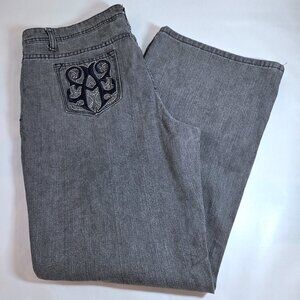NWOT Drama Gold Gray Barrell Jeans Size 14